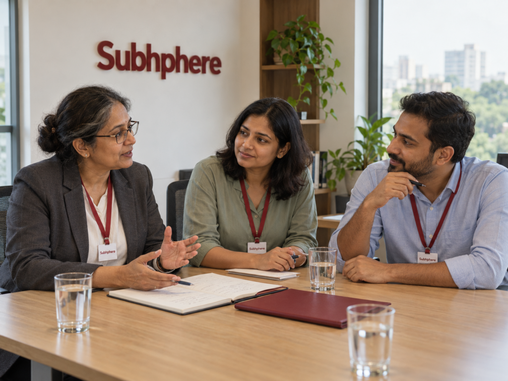 Illustrative photo: a calm conversation between adults. Not a portrait of the agency team or clients.